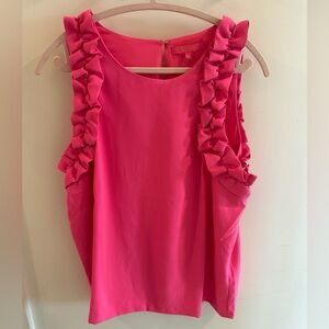 Lilly Pulitzer Vibrant Pink Ruffle Blouse